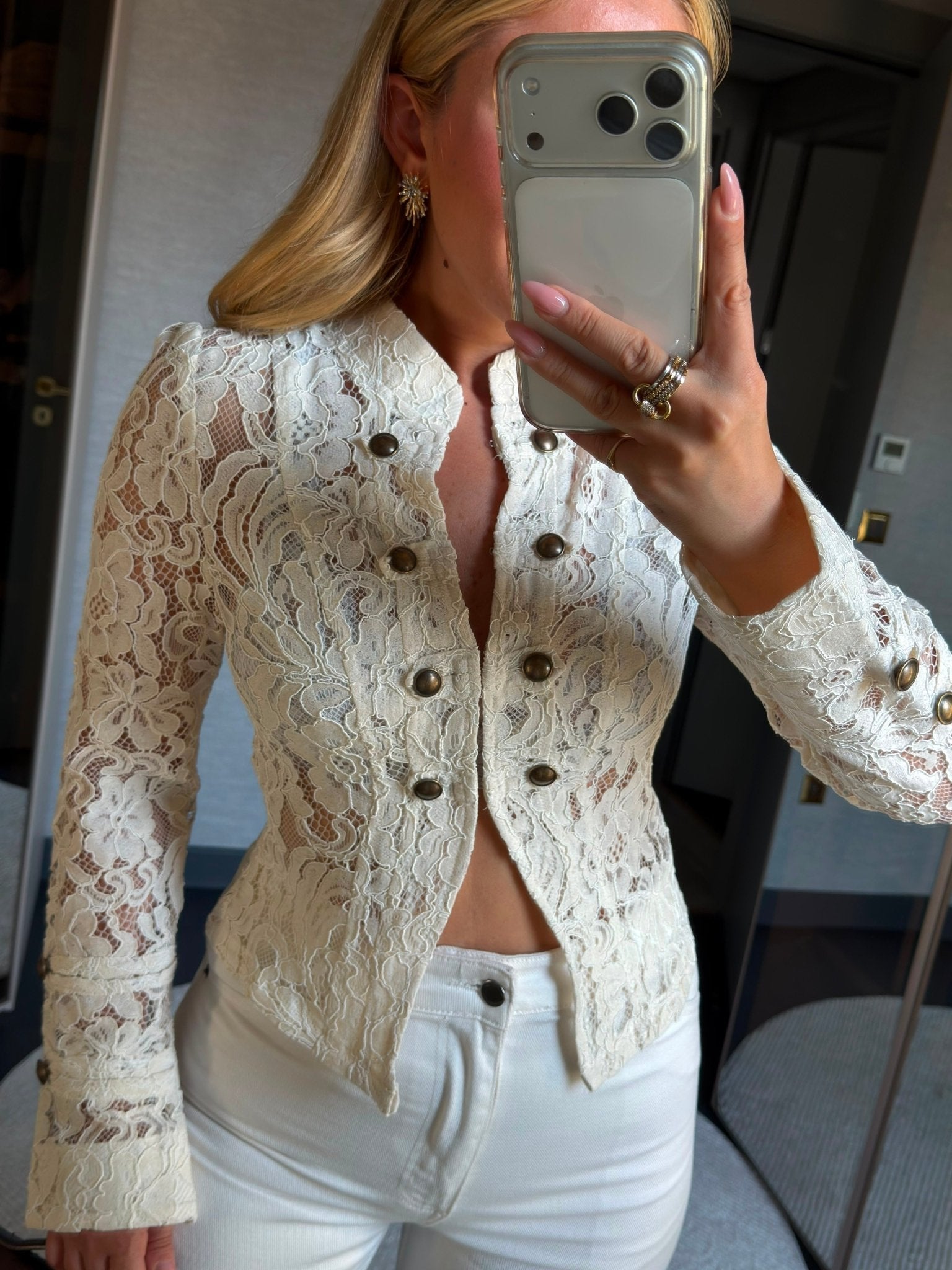 ZEYA - Esther Sheer Lace Patchwork Jacket
