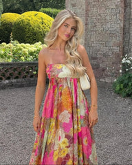 Fern Floral Strapless Maxi Dress