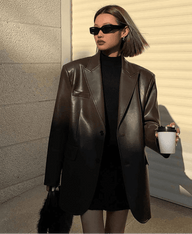 Glaiza Oversized vegansk läderblazer