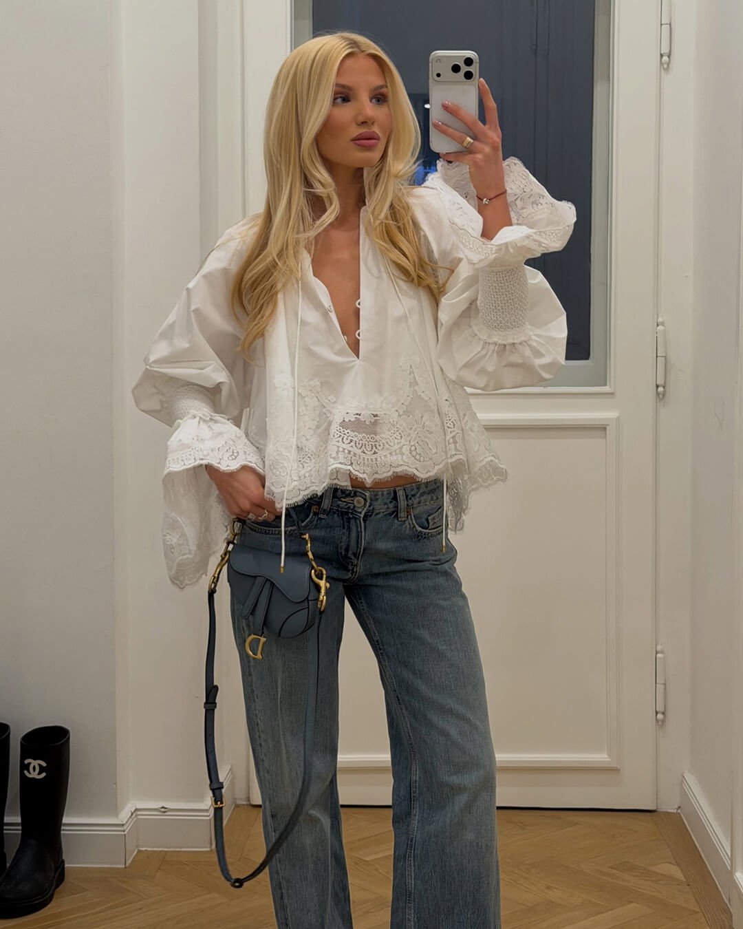 ZEYA - Gloria Embroidery Lace Trim Blouse