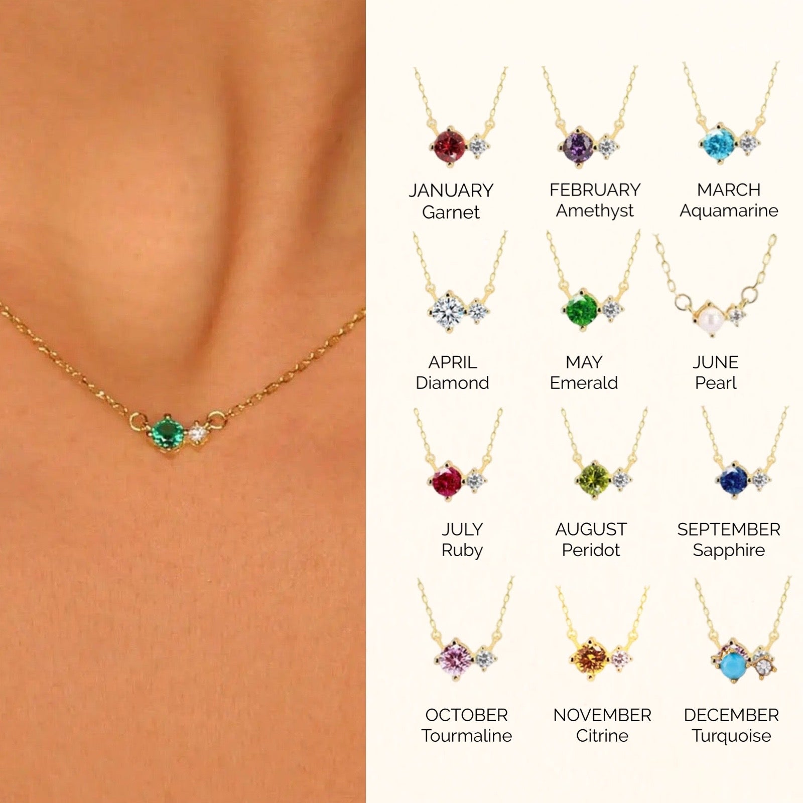 ZEYA - Hayley Birthstone Necklace