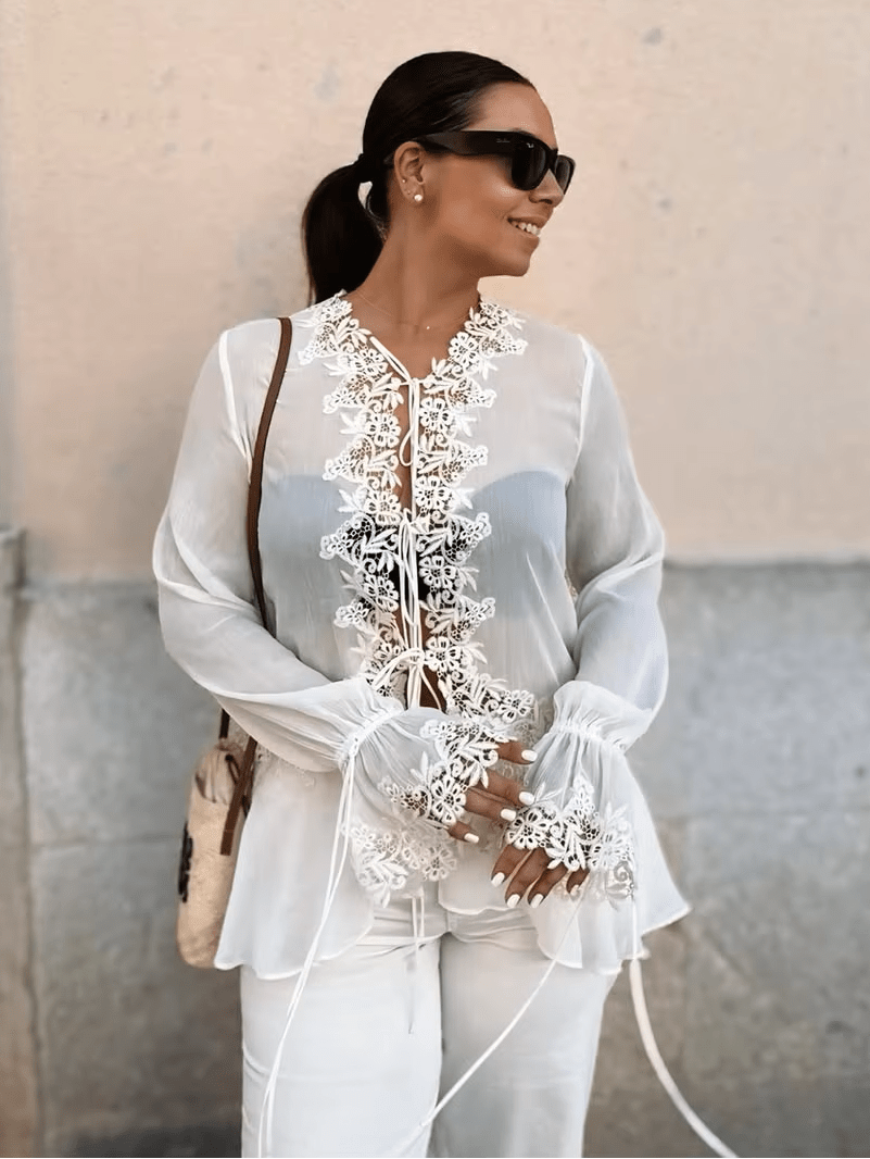 ZEYA - Helen Hollowed Out Cardigan Top