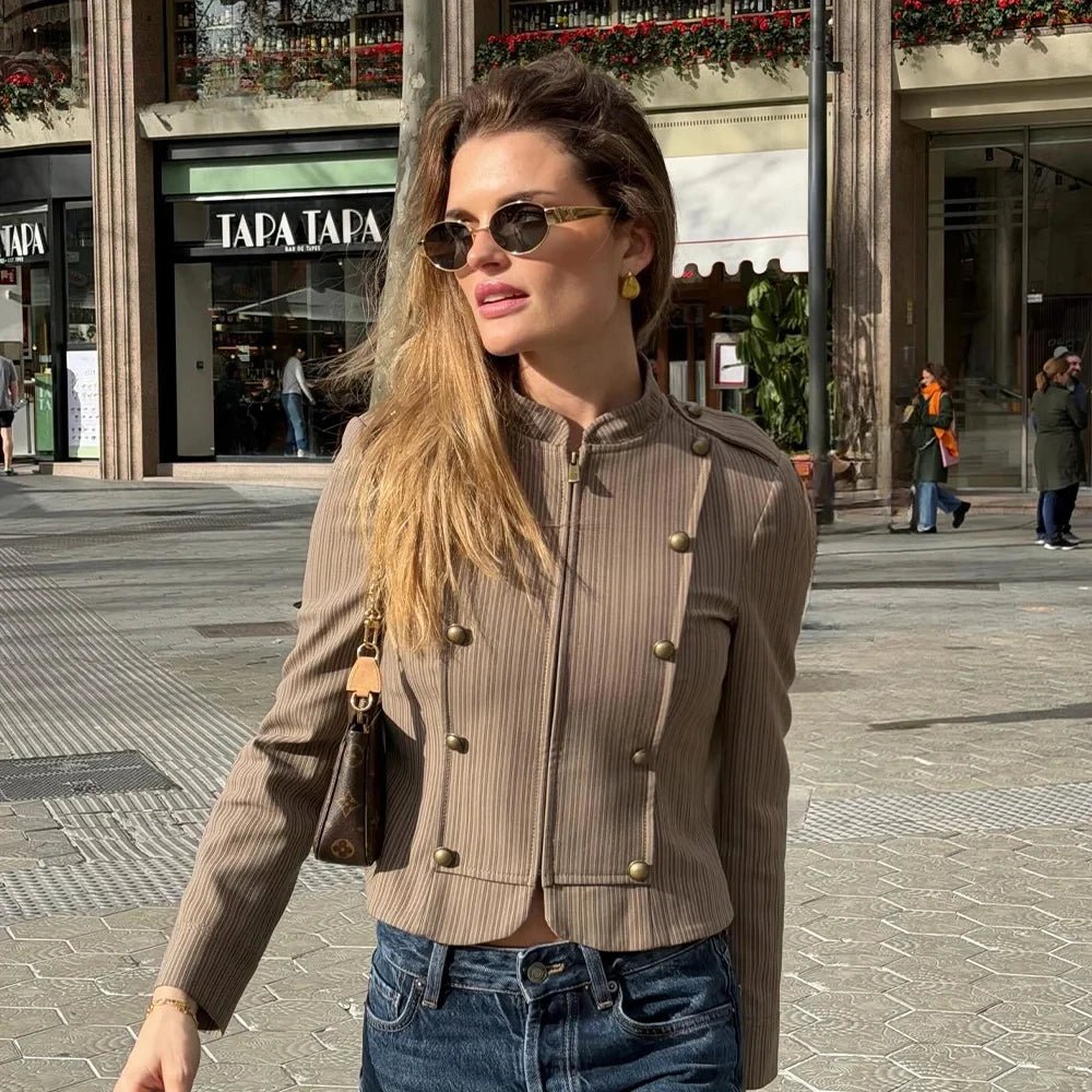 ZEYA - Hera Striped Zip Blazer