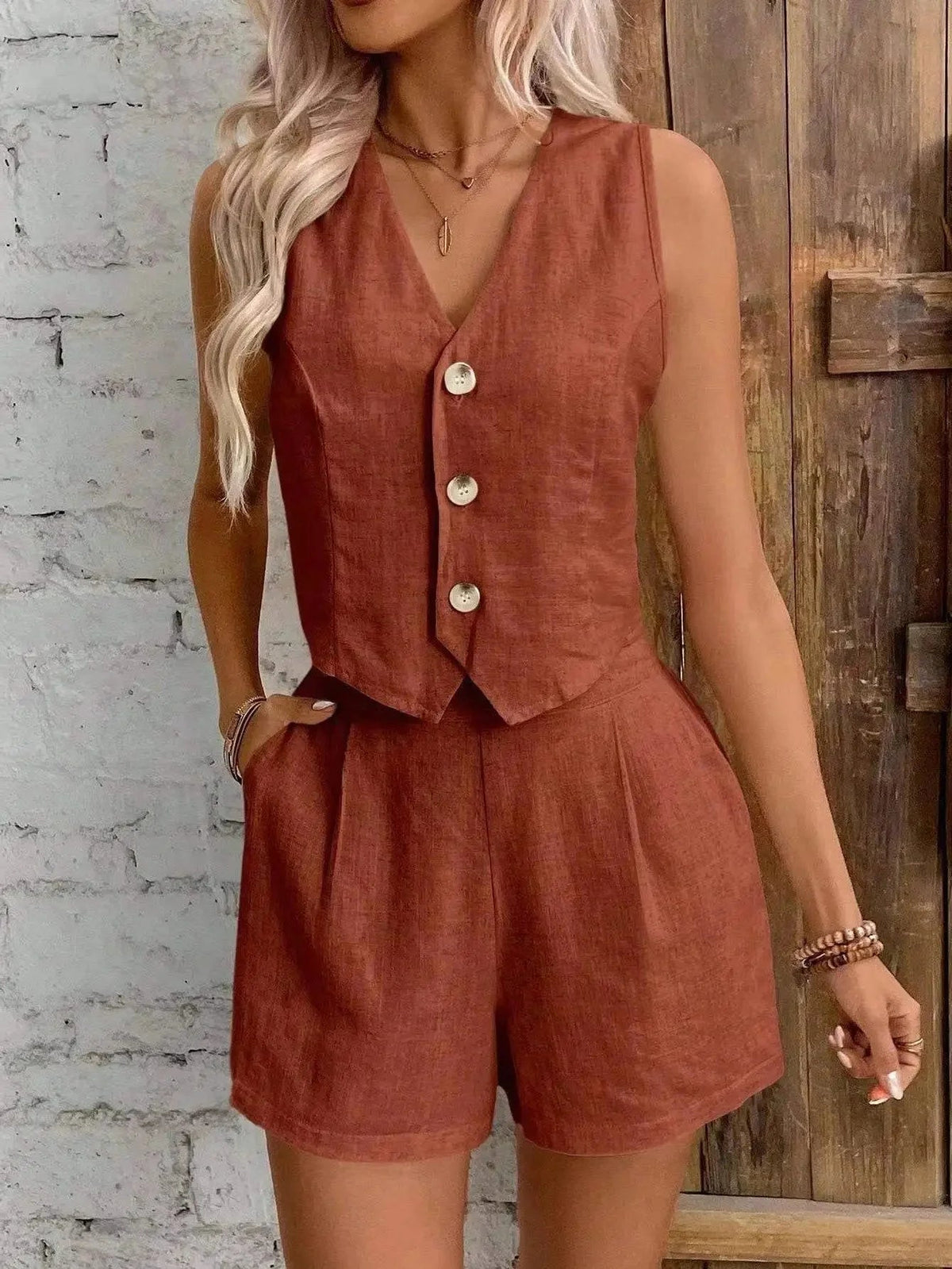 ZEYA - Iris Cotton Linen Two-Piece Set