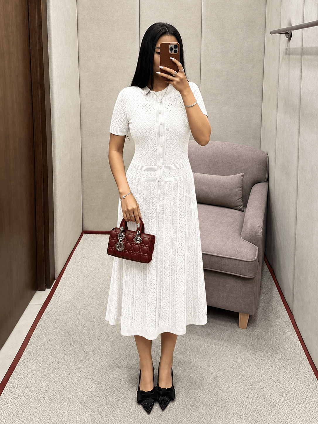 ZEYA - Rebecca Half Button Knitted Midi Dress