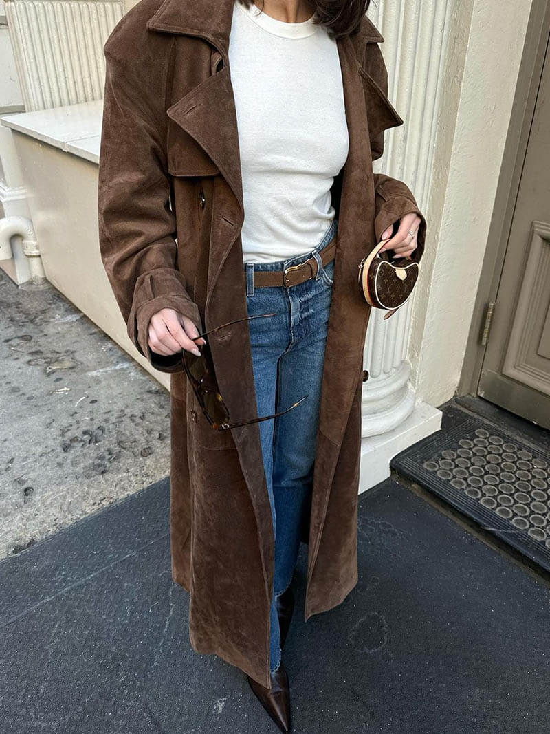 ZEYA - Jenna Faux Suede Trenchcoat