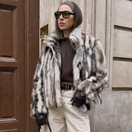 Jordy Leopard Fuskpälsjacka