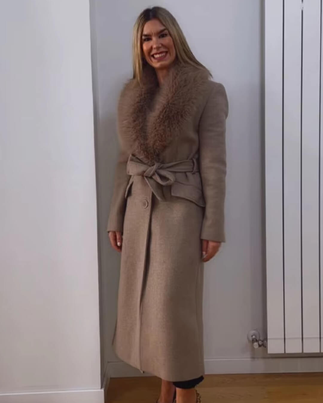 ZEYA - Josie Faux Fur Collar Maxi Coat