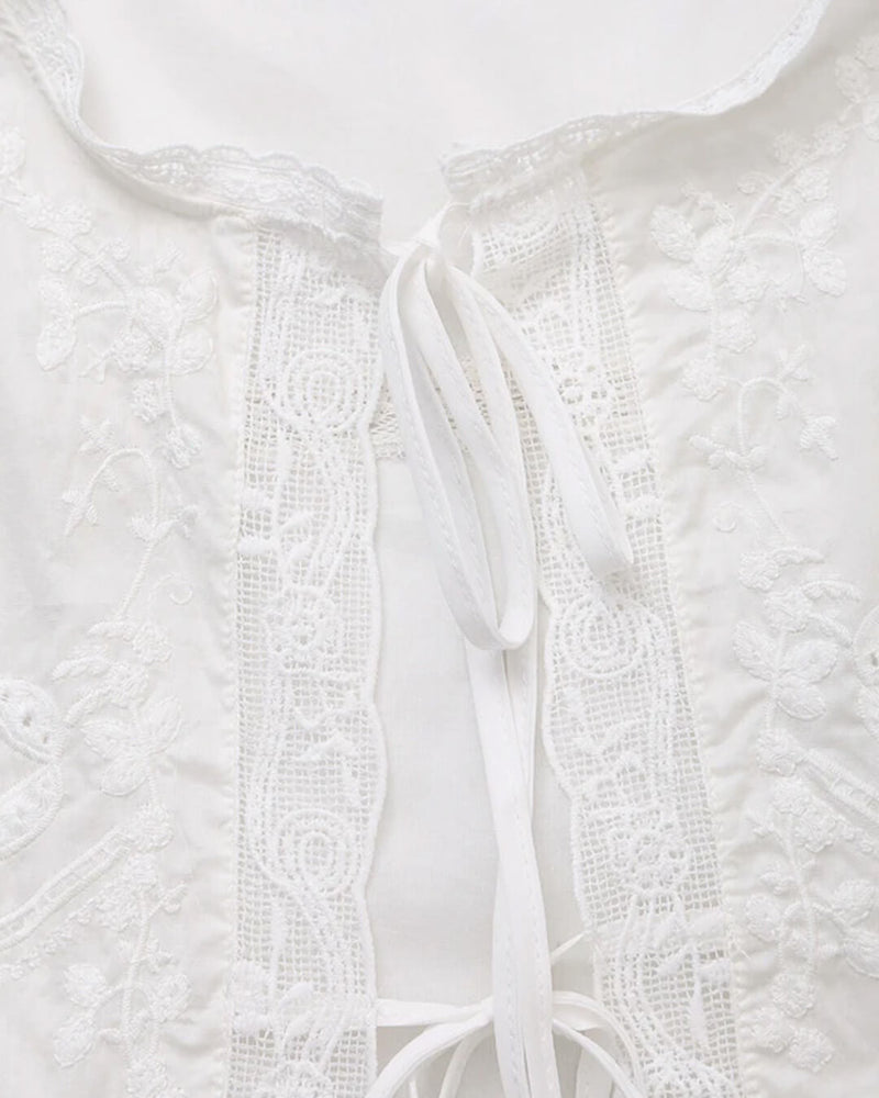 ZEYA - Judy Embroidered Lace Trim Blouse