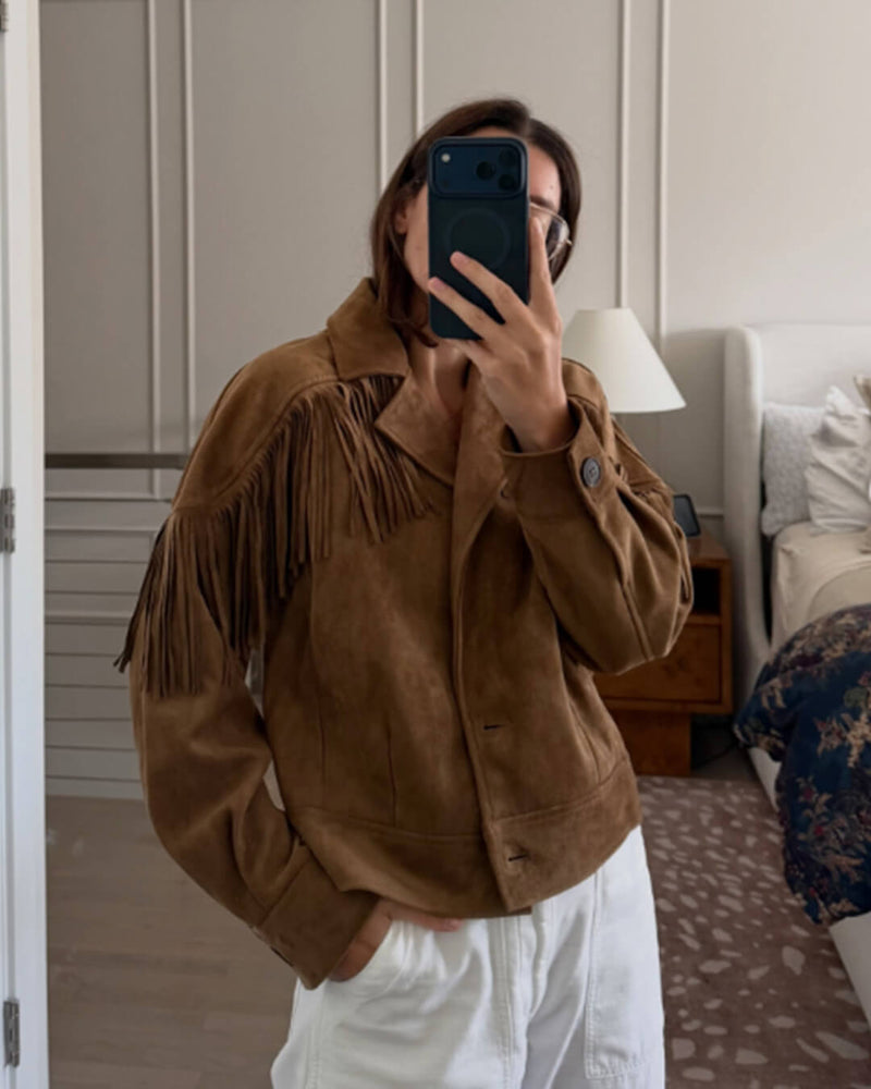 ZEYA - Julie Faux Suede Fringe Western Jacket