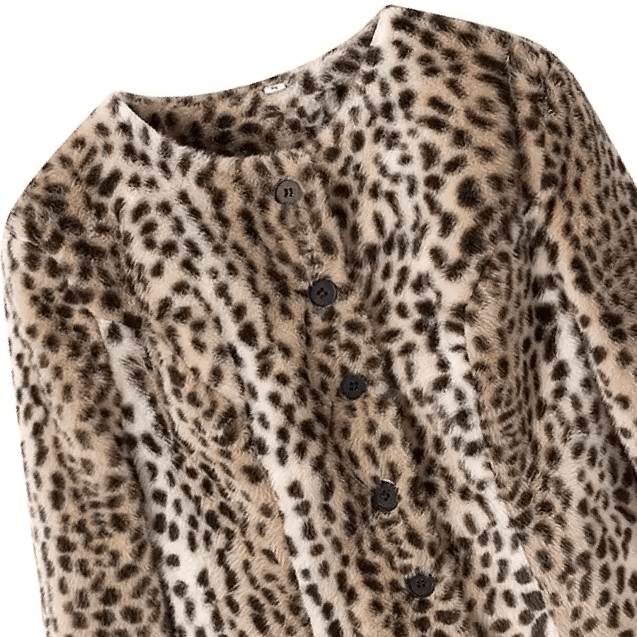 ZEYA - Katie Leopard Faux Fur Cropped Jacket