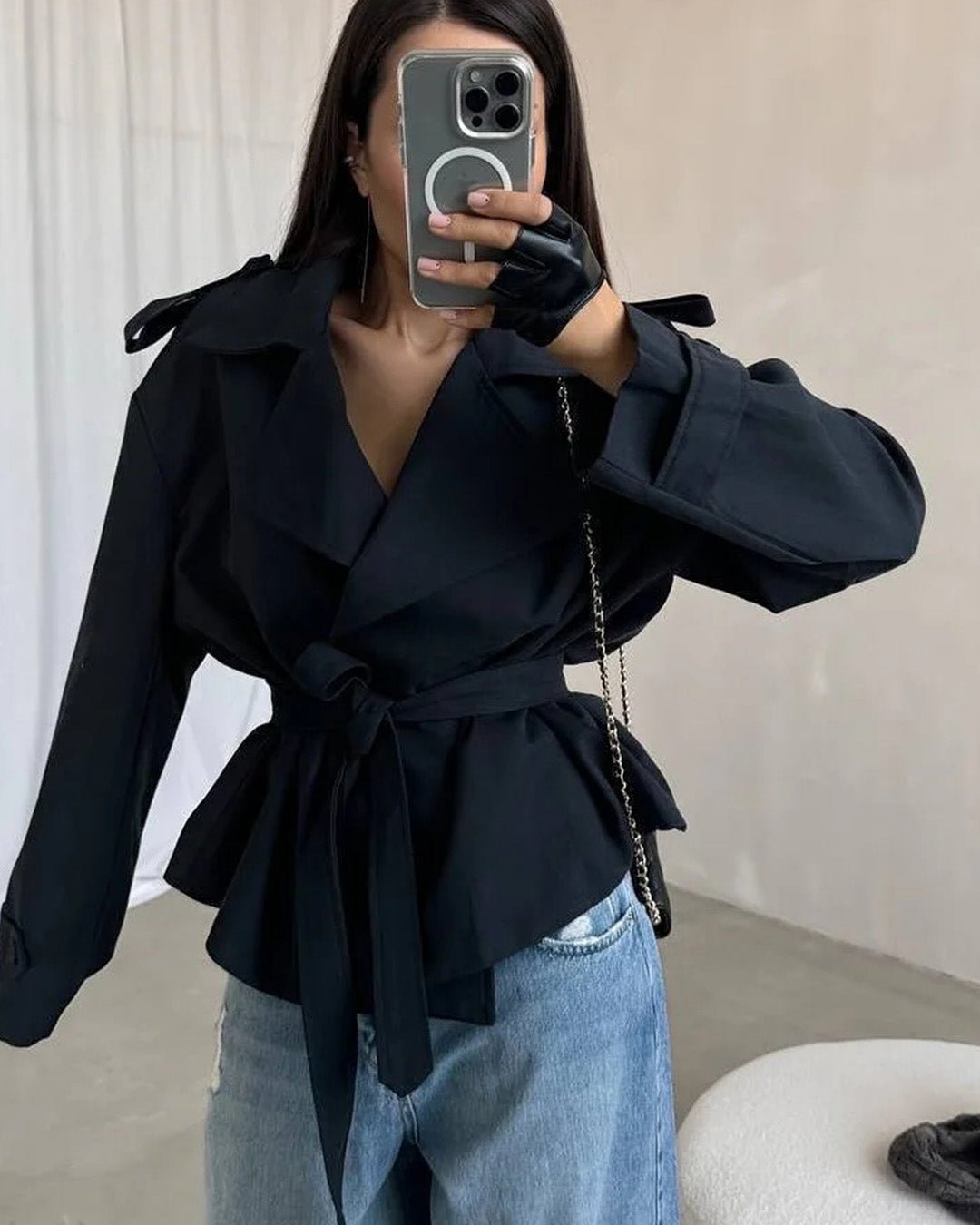 ZEYA - Kelly Belted Cropped Trench Coat