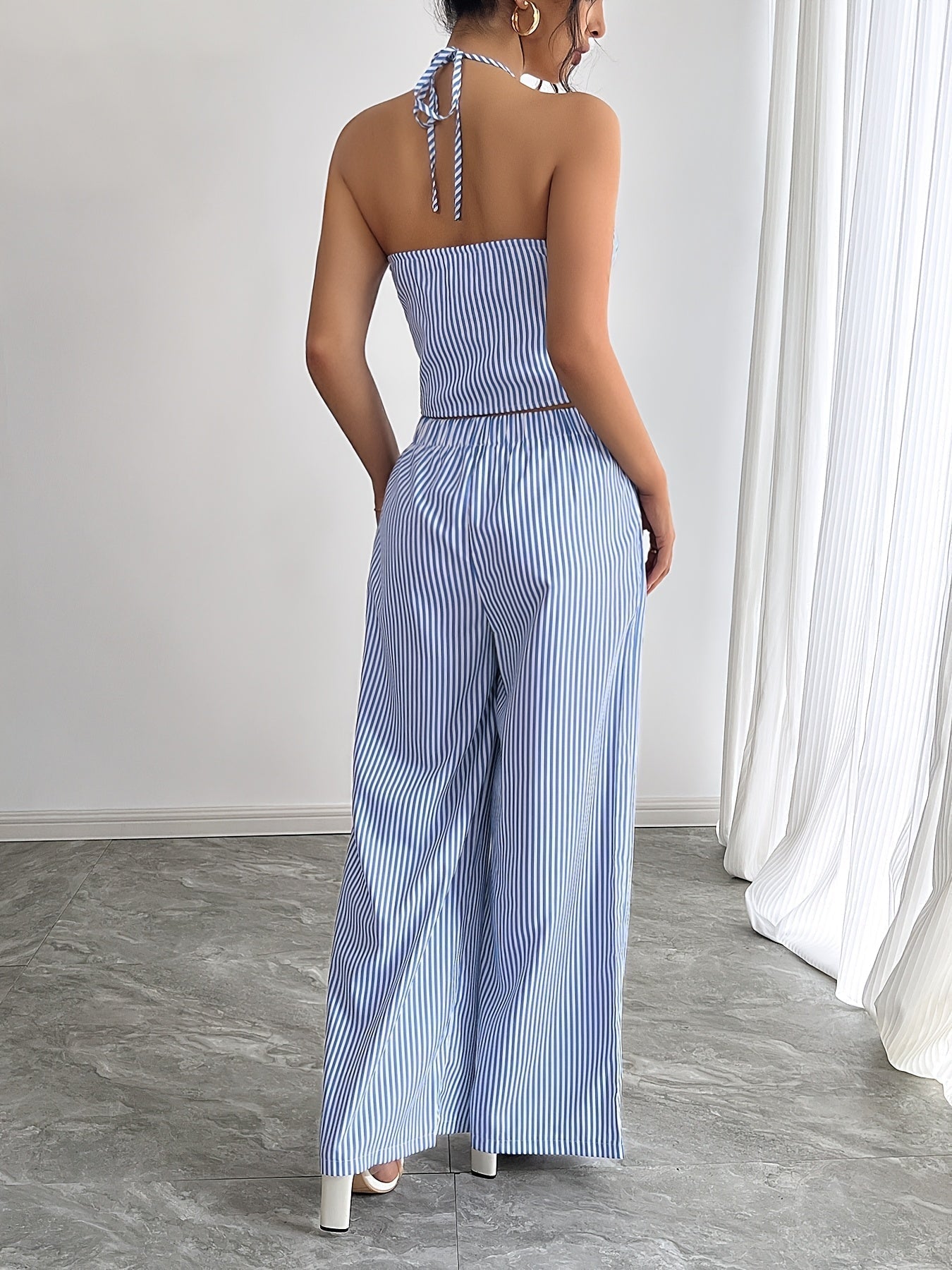 ZEYA - Kyra Striped Halter Top Set