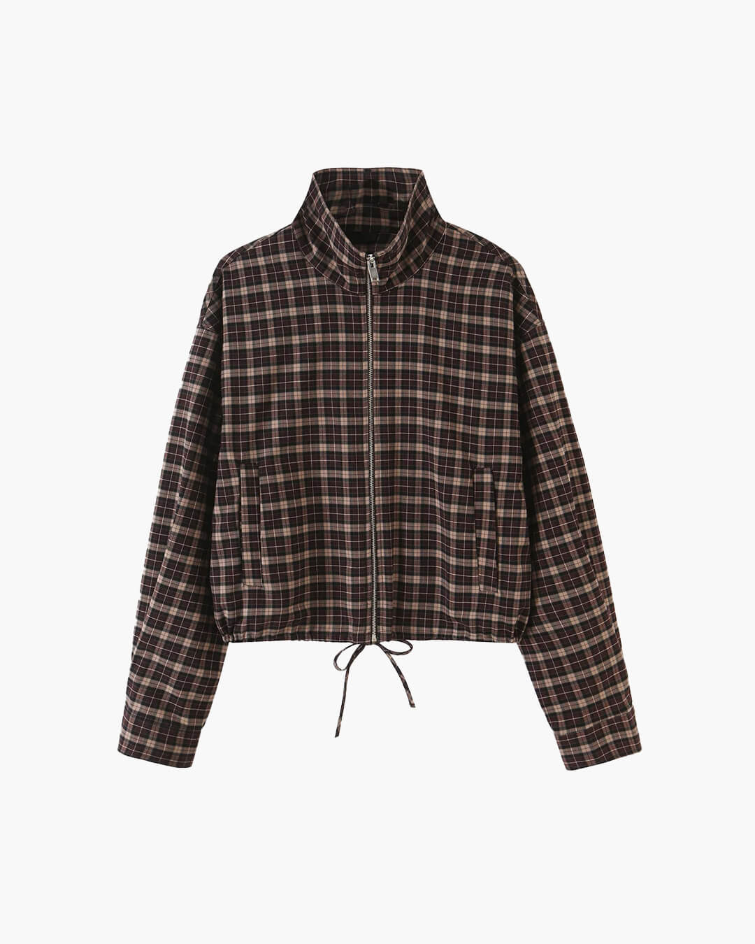 ZEYA - Leah Checked Collar Zip Jacket