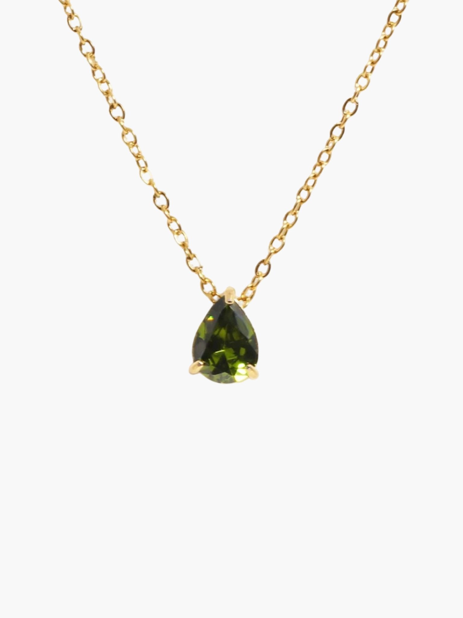 ZEYA - Lilith Necklace - Teardrop Pendant with Birthstone Zirconia Stones for Women