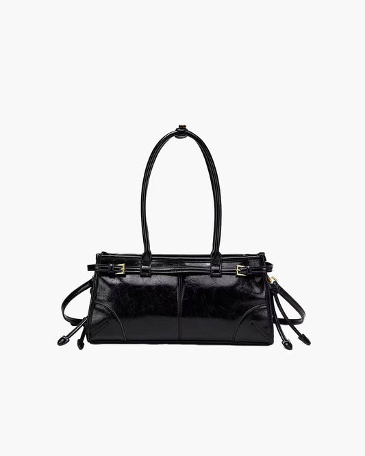 ZEYA - Lorena Leather Shoulder Bag with Belt Detail