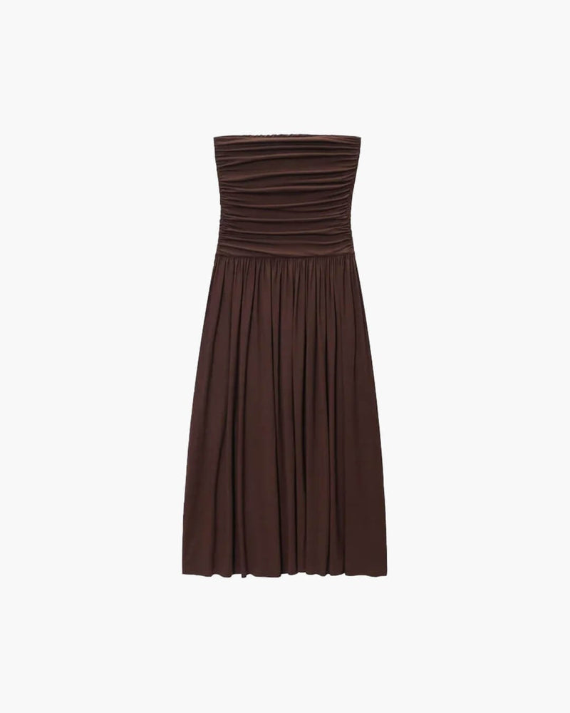 ZEYA - Lorna Strapless Ruched Maxi Dress