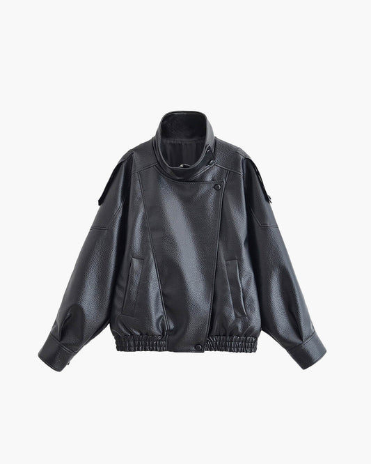 ZEYA - Lucille Asymmetrical Leather Jacket