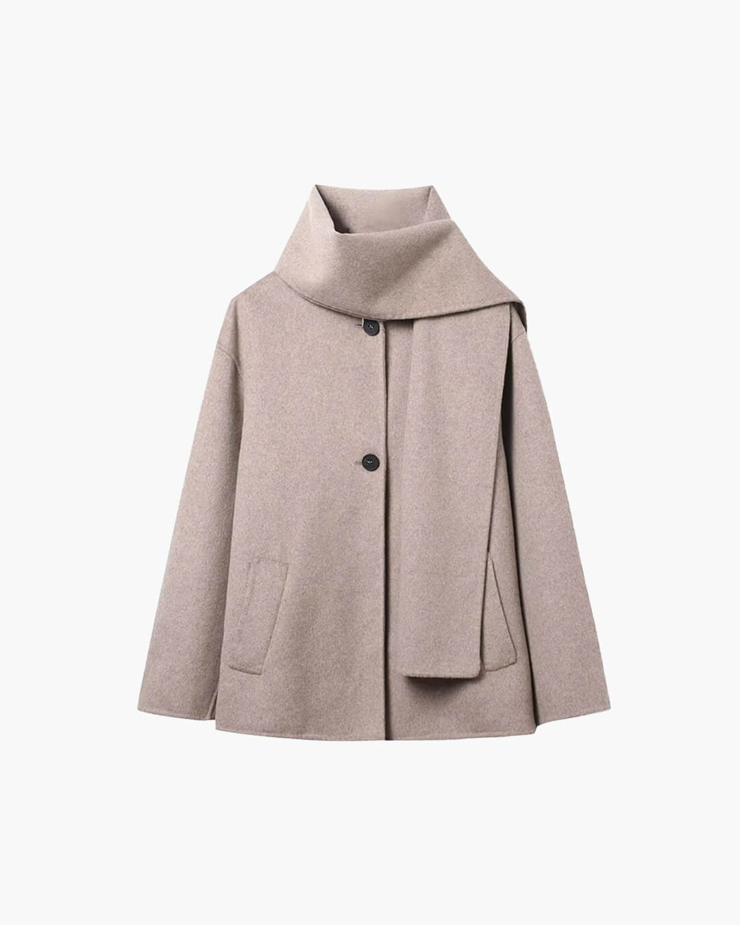 ZEYA - Marisol Faux Wool Coat with Scarf