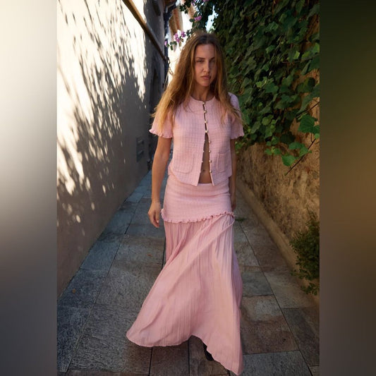 ZEYA - Maxine Knitted Tank Pleated Skirt Set