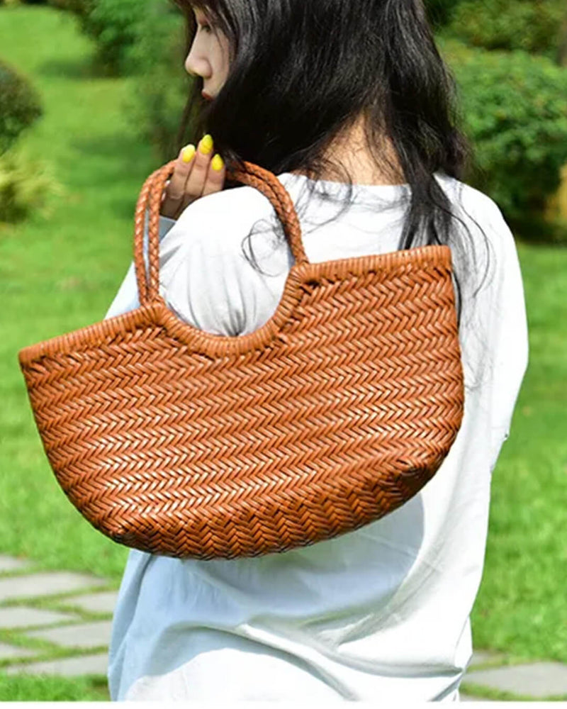ZEYA - Melisande Woven Leather Tote Bag
