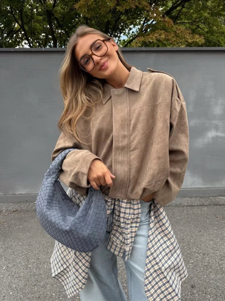 ZEYA - Mia Suede Oversized Zip Jacket