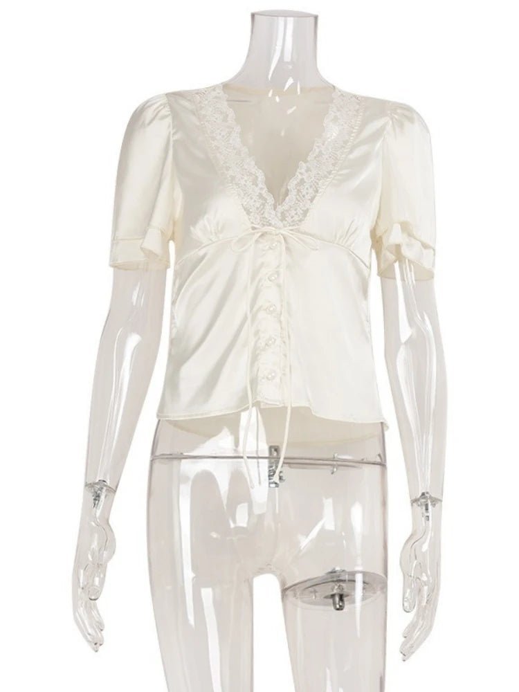 ZEYA - Mira Satin Lace Blouse