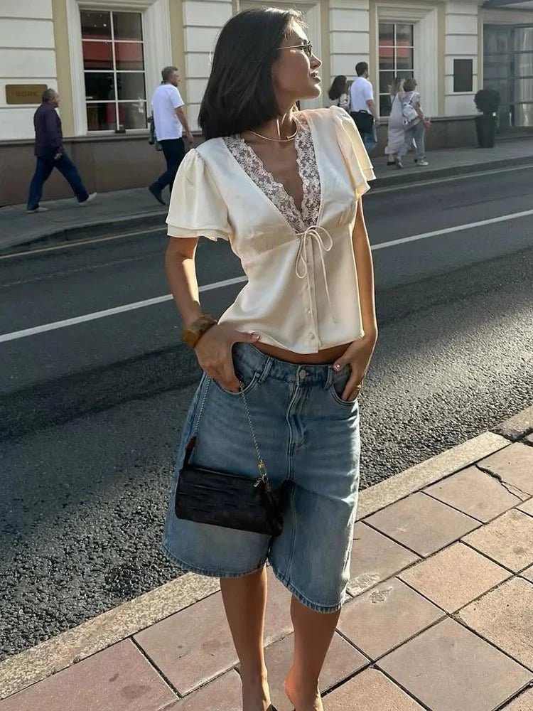 ZEYA - Mira Satin Lace Blouse
