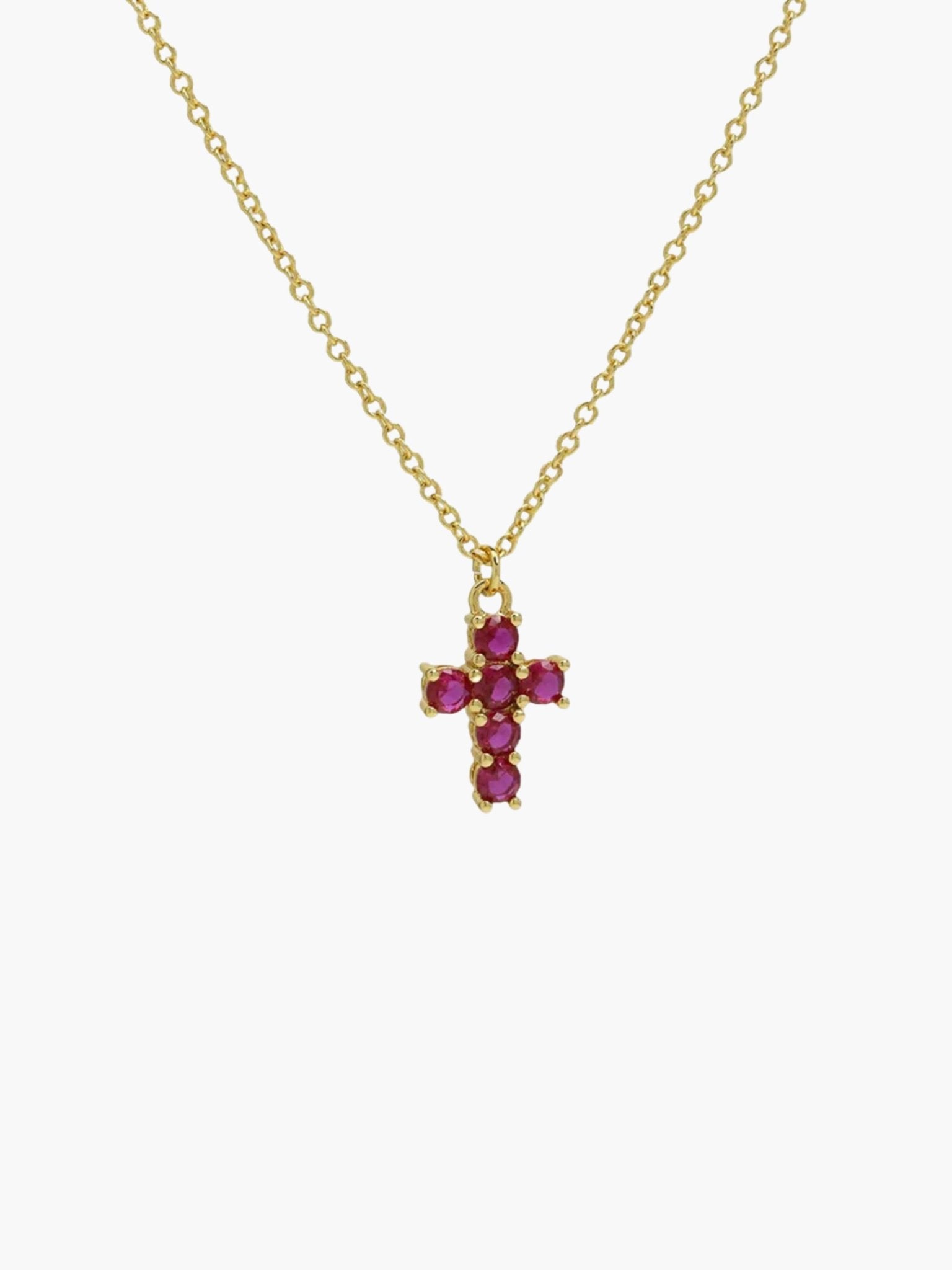 ZEYA - Miya Birthstone Necklace - Elegant Cross Pendant with Zircon for Women