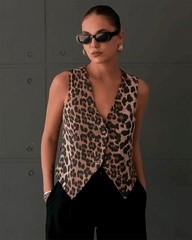 Monica Leopard Print Vest