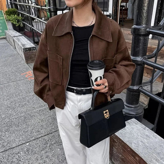ZEYA - Nada Suede Bomber Jacket