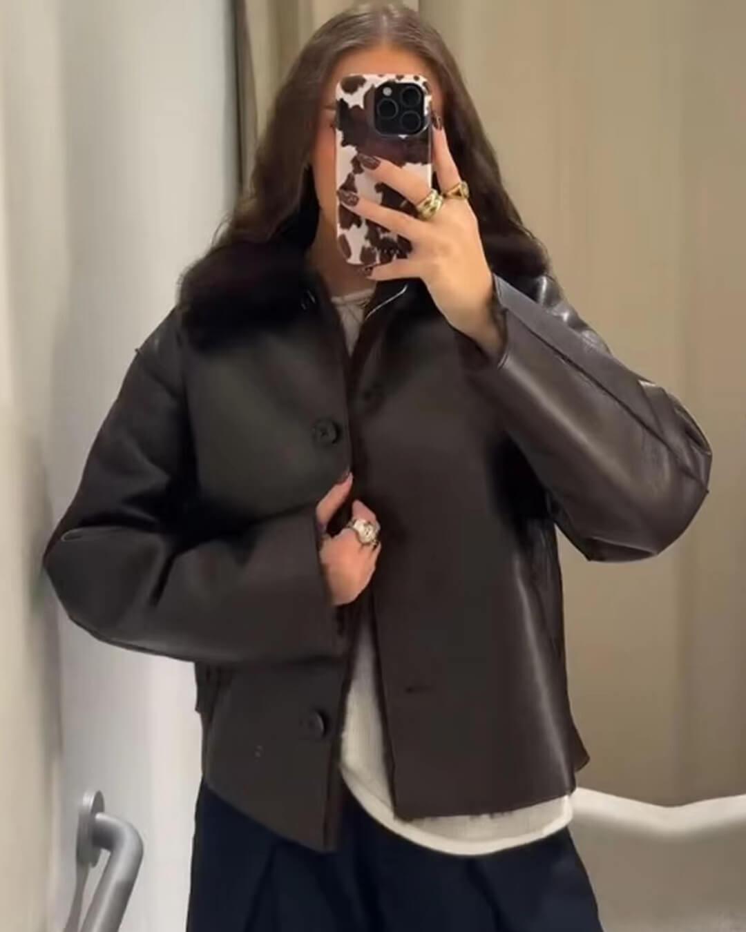ZEYA - Naomi Reversible Faux fur Leather Jacket