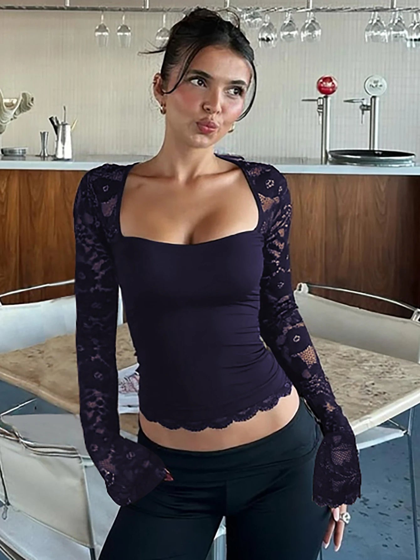 ZEYA - Nayeli Floral Lace Crop Top