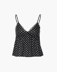 Octavia Dot Print Spetskantad Camisole