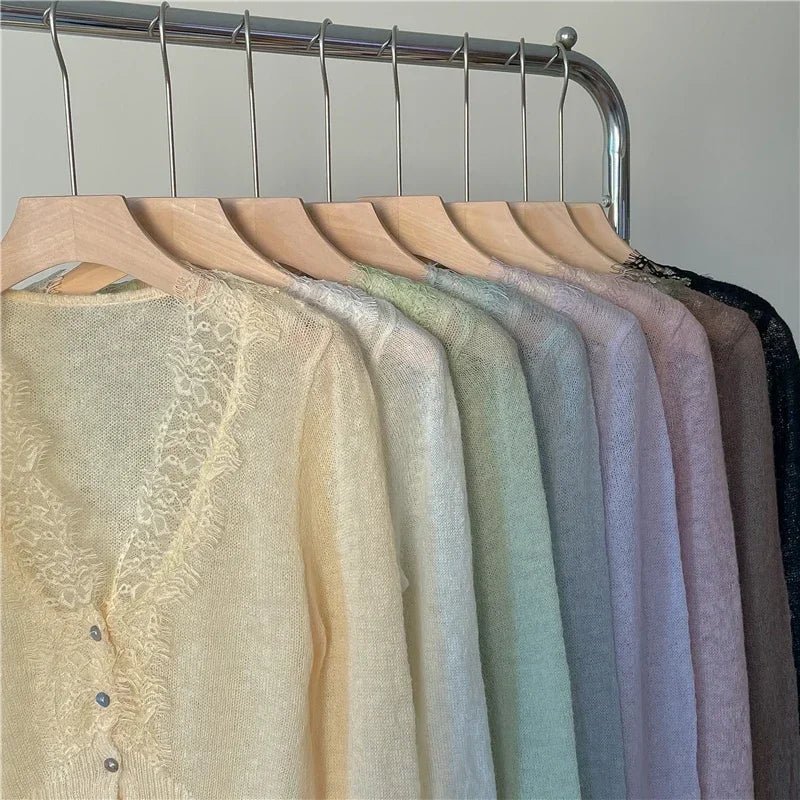 ZEYA - Olive Knitted Lace Cardigan