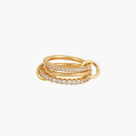 Pamela gnistrande strass tre staplade ringar