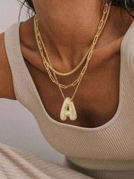 Pavé Bubbel Initial Hängsmycke Halsband
