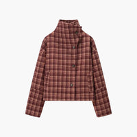 Rachel Plaid Stand Collar Coat
