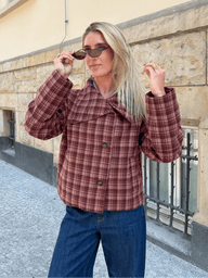 Rachel Plaid Stand Collar Coat