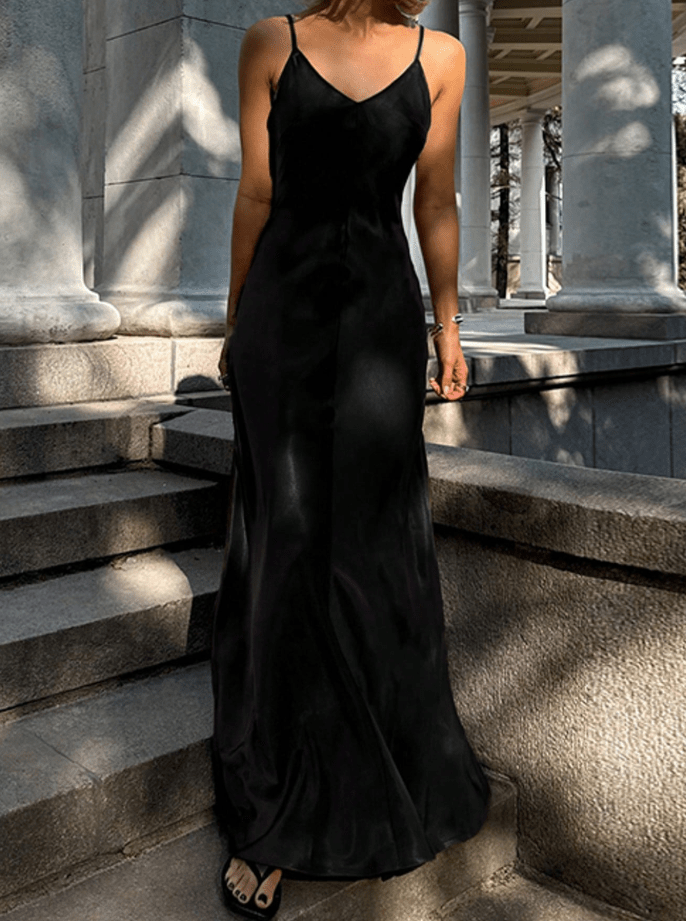 ZEYA - Rikka Satin Backless Maxi Dress