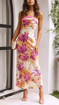 Salma Floral Strapless Maxi Dress