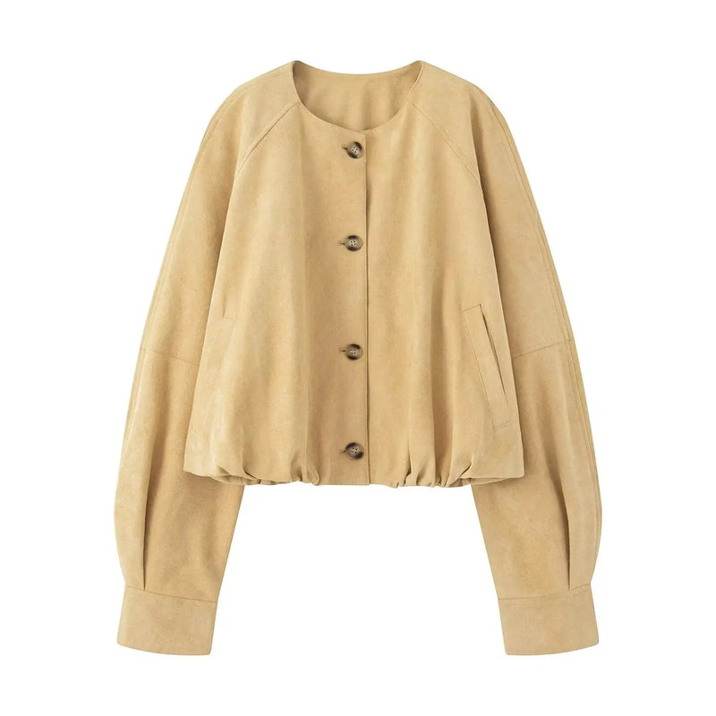 ZEYA - Sheena Button Vegan Leather Jacket