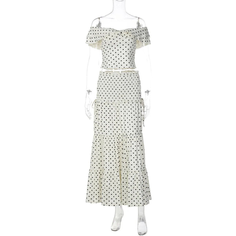 ZEYA - Simona Polka Dot Two Piece Bow Set