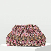 Hilary Jacquard Pleated Clutch