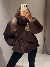 Suzanne högkragad knytbar pufferjacka