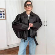 Denise Faux Leather Moto Jacket