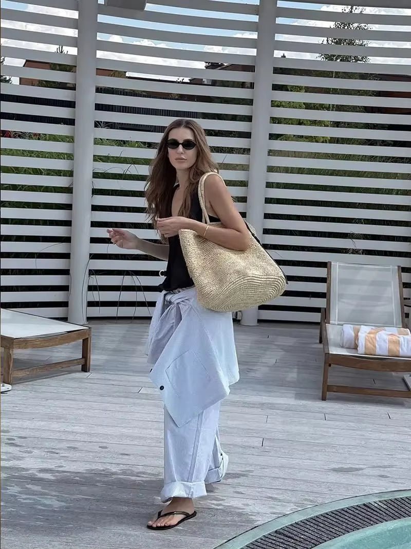 ZEYA - Vivienne Handwoven Rattan Tote